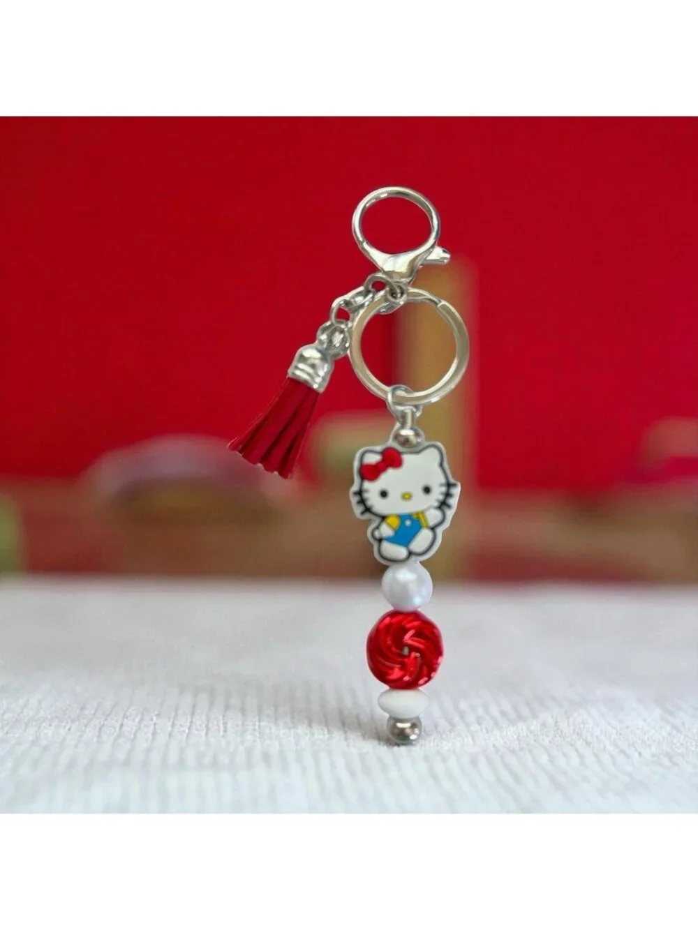Handmade Keychain-Purse Clip-Kitty Themed